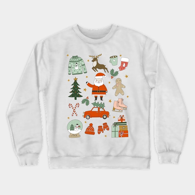 Christmas doodles Crewneck Sweatshirt by andrealauren